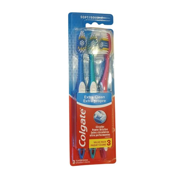 Colgate Extra Clean Medium Toothbrushes 3 Pieces - Picture 1 of 1